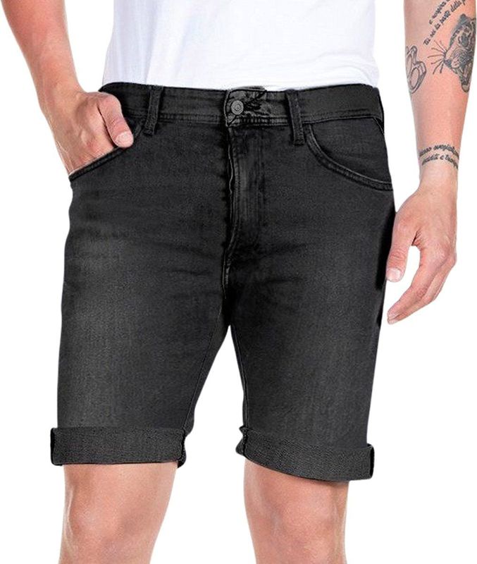 Replay - RBJ.901 - Jeansshorts - Donkergrijs - 11 OZ Power Stretch Denim
