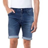 Replay Heren RBJ.901 Powerstretch denim jeansshorts, 009 MEDIUM Blue, 29