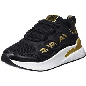 Replay Maze JR Sneakers voor jongens en meisjes, 006 zwart goud, 29 EU