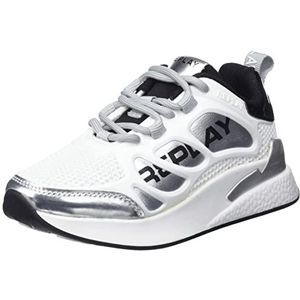 Replay Maze Jr sneakers voor meisjes, 125 wit zilver zwart, 30 EU