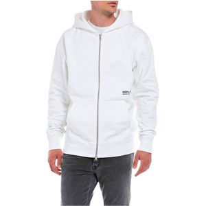 REPLAY M6268 .000.23040P Sweatshirt Met Volledige Rits Heren - Chalk