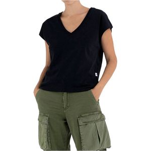 Replay - W3684.000.22608 T-shirt - Zwart - Katoenjersey