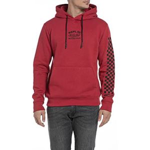 REPLAY Sweat à capuche pour homme, Rouge (Chili Red), M