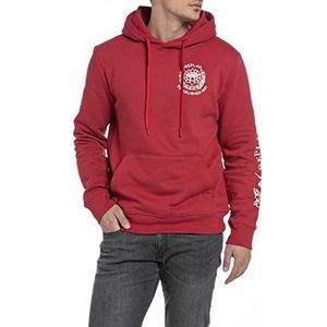 REPLAY Sweat à capuche pour homme, Rouge (665 Chili Red), M