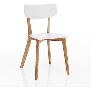 Wink Design Valenza White Set van 2 stoelen, matwit, eiken, H80 x 44 x 47 cm