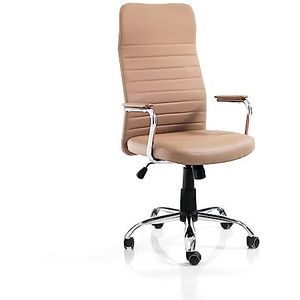 Wink Design Seabrook High Brown Fauteuil de bureau, métal, marron, chrome, H108/118 x 56 x 62 cm