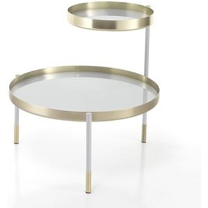 Wink Design Domont bijzettafel, mat goud, matwit, hoogte 60 x Ø 60 cm