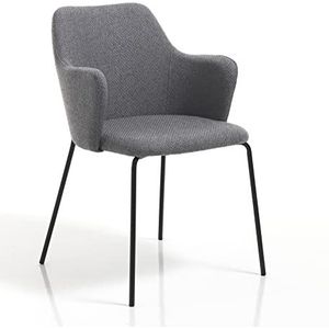 Suzan Dark Grey Set van 2 stoelen met armleuningen