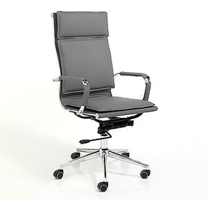 Wink Design Lomax Grey bureaustoel, metaal, grijs, chroom, H110/120 x 57 x 66 cm