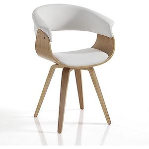 Wink Design Derby Wood White meerlaagse stoel, eiken, wit, 62 x 51 x 72/81 cm