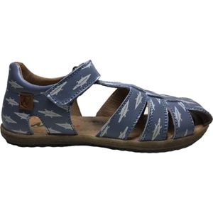 Naturino velcro krokodillen lederen sandalen see blauw mt 34