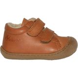 Naturino Cocoon Wool - velcro's bumper warme effen lederen sneakers - cognac