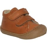 Naturino Cocoon Wool - velcro's bumper warme effen lederen sneakers - cognac