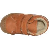 Naturino Cocoon Wool - velcro's bumper warme effen lederen sneakers - cognac