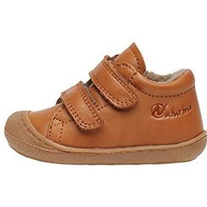 Naturino Cocoon Wool -Mt 22 - velcro's bumper warme effen lederen sneakers - cognac