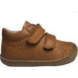 Naturino Cocoon Wool - velcro's bumper warme effen lederen sneakers - cognac