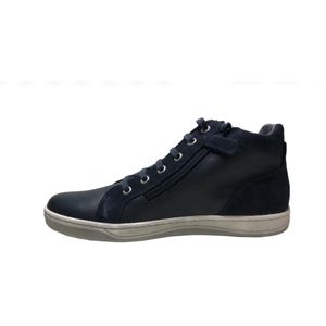 Naturino veter rits ster lederen hoge sneakers Clay Star navy