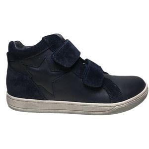 Naturino Clay Star - 2 velcro's ster lederen hoge sneakers - navy