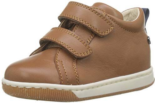 Falcotto - Haley - mt 19 - velcro effen lederen sneakers - cognac/navy