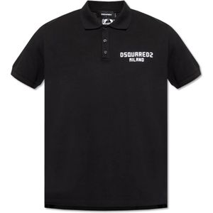Dsquared2, Heren, Tops, Zwart, Maat: S Katoen,