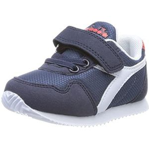 Diadora Simple Run TD, uniseks gymschoenen voor kinderen en jongens, wit, donkerblauw, 24 EU