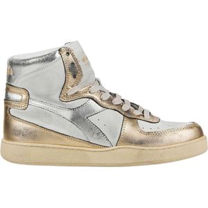 Diadora Sneakers Dames - Hoge sneakers / Damesschoenen - Leer - M basket metallic - Goud - Maat 38