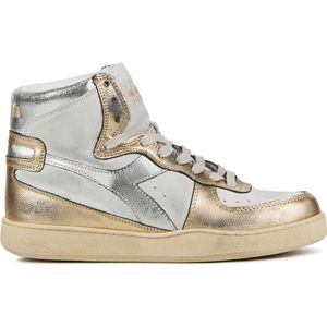 Diadora Mi Basket Used sneaker van leer met metallic finish