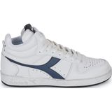 Diadora Magic Basket Demi Icona, uniseks, volwassenen, wit/blauw caspian sea, 47 EU, Wit Blauw Caspian Sea, 47 EU