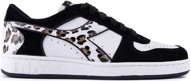 Diadora - Basket Low - Sneakers - Zwart-Wit - Wilde Kat Animalier Patroon