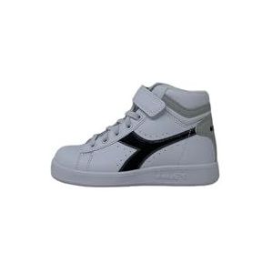 Diadora Game P HIGH PS, sneakers met hoge kraag, uniseks - kinderen, Wit Zwart Ultimate Gray, 29.5 EU
