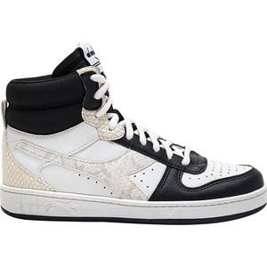 Diadora Magic Basket Mid Reptile Wn, gymschoenen voor dames, zwart/wit, 38 EU, Zwart Wit, 38 EU