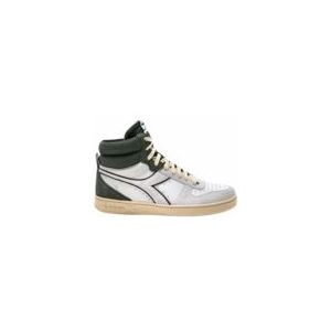 Diadora Magic Basket Mid Suede, uniseks gymschoenen voor volwassenen, White Dark Forest, 38.5 EU