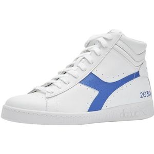 Diadora Unisex Game L High 2030 gymnastiekschoen, Wit Keizerlijk Blauw, 44.5 EU