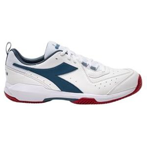 Diadora S.Challenge 5 SL Clay, uniseks, volwassenen, wit/oceanvie/salsa, 49 EU, White Oceanview saus, 49 EU