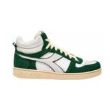 Diadora Men Magic Basket Demi Cut Suede Leather White Fogliage Green