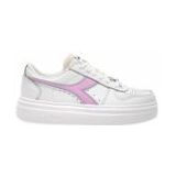 Diadora - Magic Bold Wn - Damessneakers - White Pastel Lavander - Bekleding van Rundleer