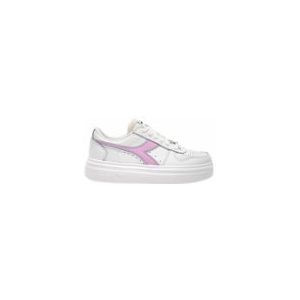 Diadora - Magic Bold Wn - Damessneakers - White Pastel Lavander - Bekleding van Rundleer