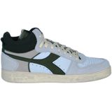 Diadora Magic Basket Demi Cut Sneakers van suède, uniseks, voor volwassenen, Wit, 45.5 EU