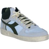 Diadora Magic Basket Demi Cut Sneakers van suède, uniseks, voor volwassenen, Wit, 45.5 EU