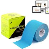 KALAHARI 1 x Waterdichte Kinesiology Tape plus E-Book toepassingen in het Nederlands – Synthetische Kinesiologie Tape voor een betere Hechting en Bestandbaarheid tegen Water en Zweet – 5cm x 5m BLAUW