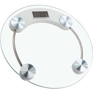 Elektronische personenweegschaal van glas met display en draagvermogen tot 150 kg