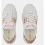Versace - Sneakers - Wit/Roze - Suède Leer - Vetersluiting