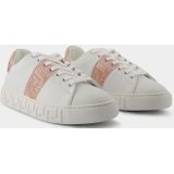 Versace - Sneakers - Wit/Roze - Suède Leer - Vetersluiting