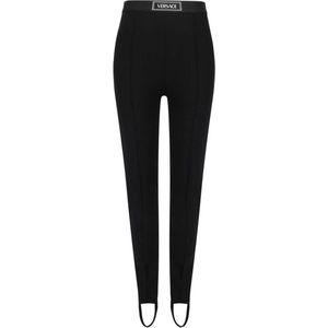 Versace, Dames, Broeken, Zwart, Maat: XL Viscose,