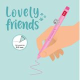 Legami CPP0002 - Gelpen met decoratief dier voorkomt afrollen roze inkt uitneembaar en recombineerbaar dier punt 0 5 mm Kitty thema 1 stuk 1 stuk (pak van 1)