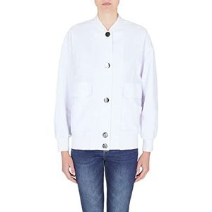 Armani Exchange Unisex Sustainable, Cross Gender, Ronde Metalen Buttons Jacket, Optic. White, Small, Optiek. wit, S