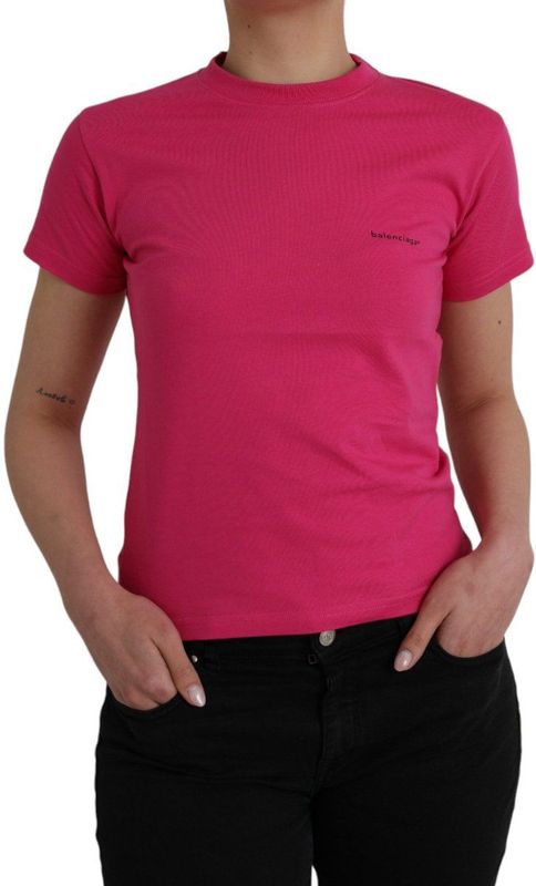 Balenciaga Katoenen Roze T-Shirt Met Logo
