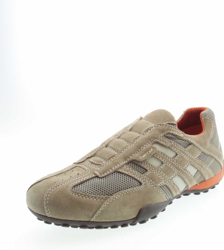 Geox heren U SNAKE L Sneakers, Beige Beige Dk Orange c0845, 40 EU