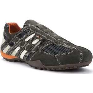 Geox heren U SNAKE L Sneakers, Grau Dk Grey Off White c1300, 41 EU