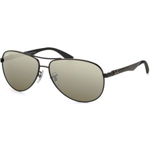 Ray-Ban RB8313 002/K7 - zonnebril - Carbon Fibre - Zwart - Grijs Spiegel - Polarized - 61mm